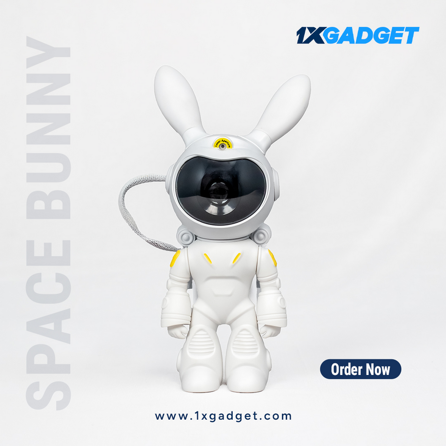 White Rabbit Space Bunny Starry Sky Light With Bluetooth Speaker