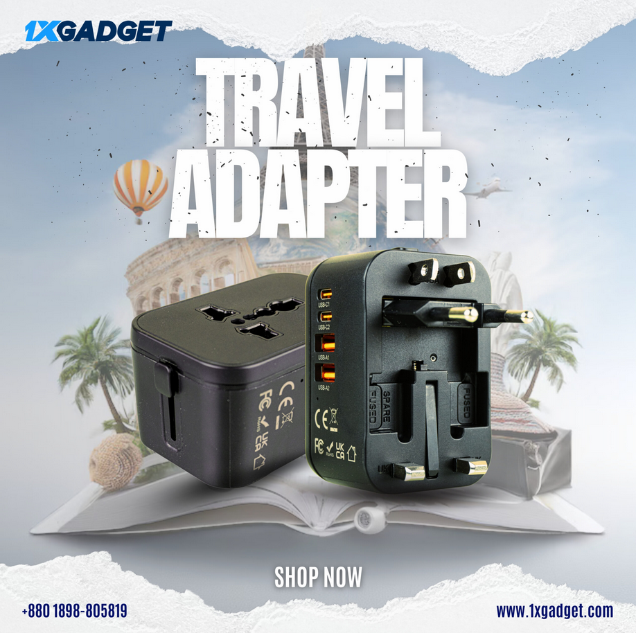 Universal Travel Adapter with USB & Type-C Ports